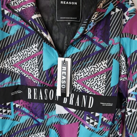 Reason Brand 80's 90's Retro Style Windbreaker M - Picture 4 of 8